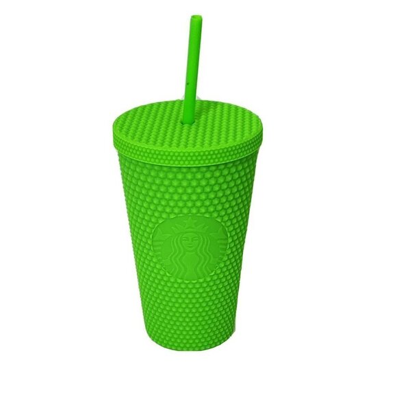 Starbucks Neon Green Tumbler Fall 2021 Grande 16 oz Studded Cold Cup NEW - Picture 1 of 6